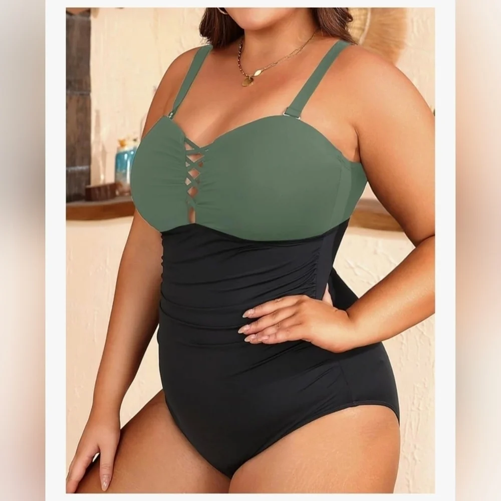 Women Plus Size One Piece Swimsuit #886